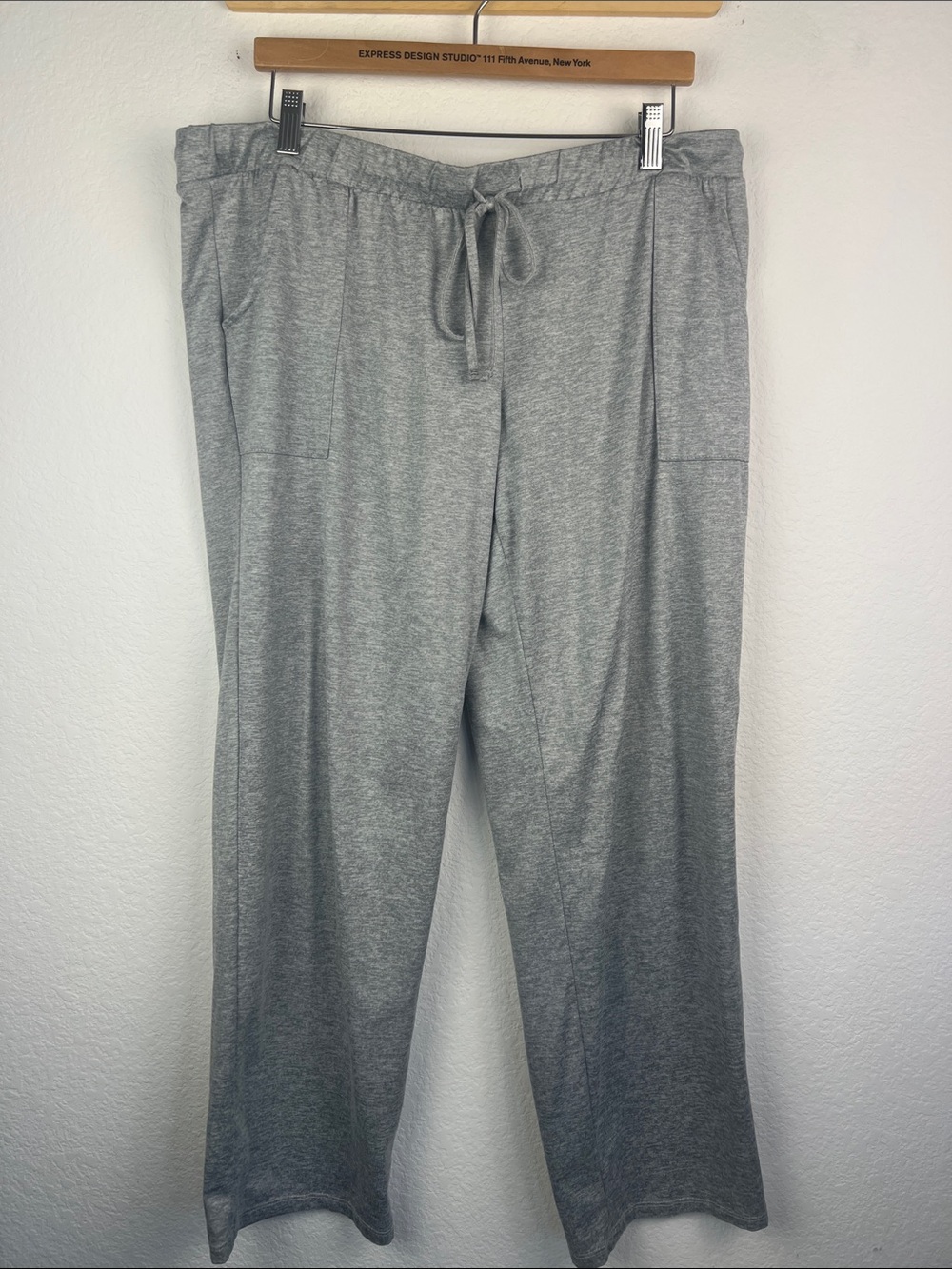 Lucky Brand Light Gray Soft Knit Drawstring Pants women size XL